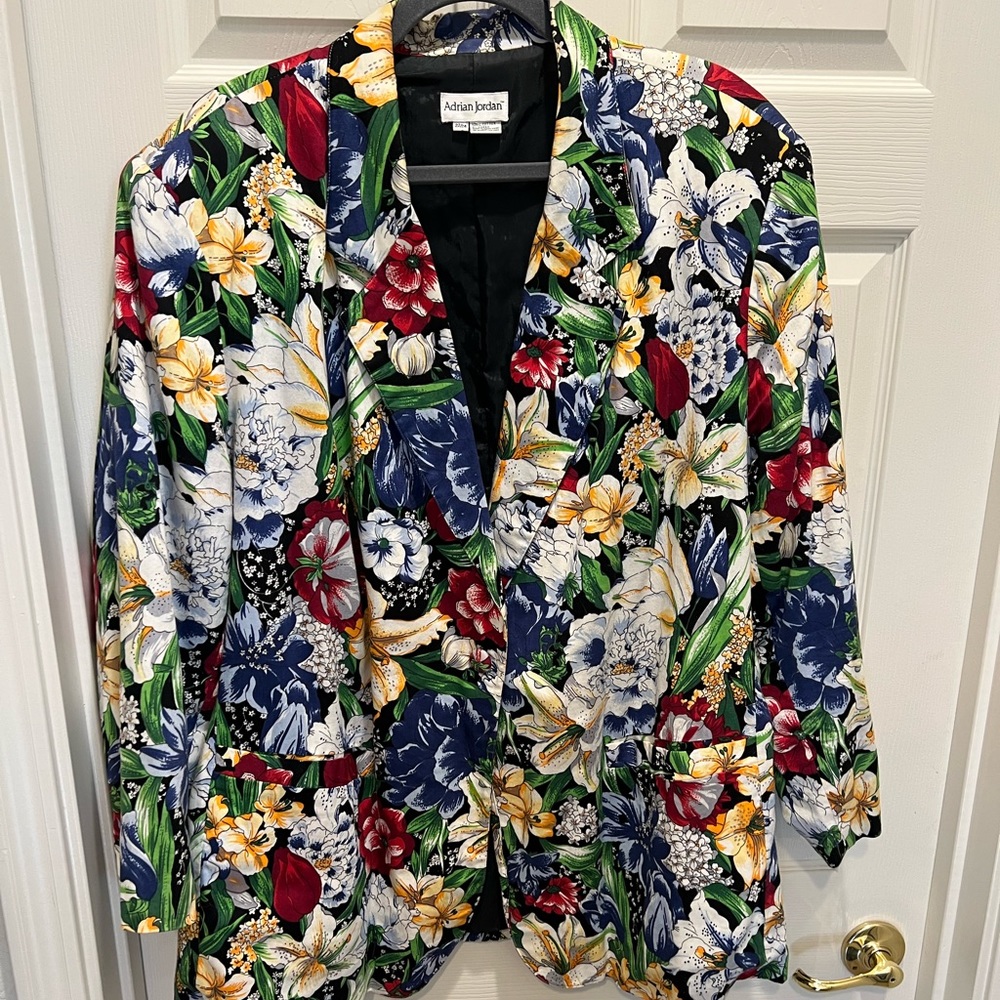 FLORAL 100% COTTON GORGEOUS BLAZER 22/24